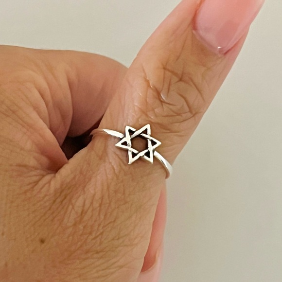Sterling silver Star of David ring, silver Star of David ring, Jewish star ring - Picture 7 of 7